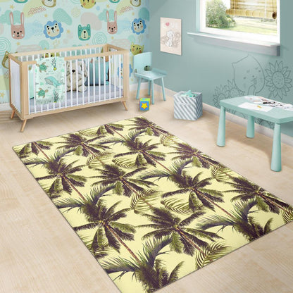 Vintage Palm Tree Pattern Print Area Rug GearFrost