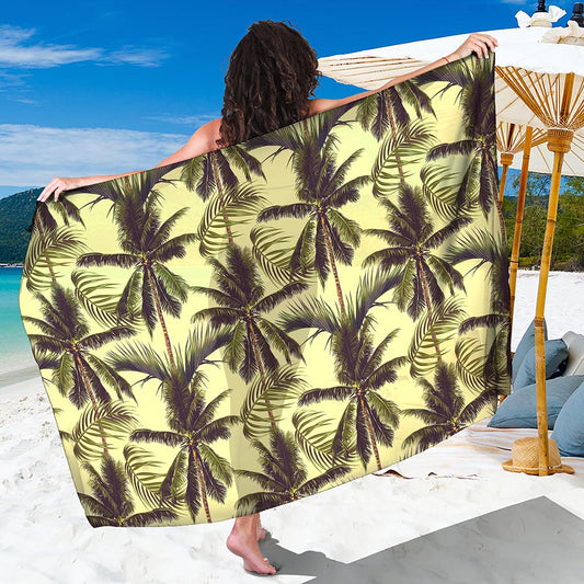 Vintage Palm Tree Pattern Print Beach Sarong Wrap