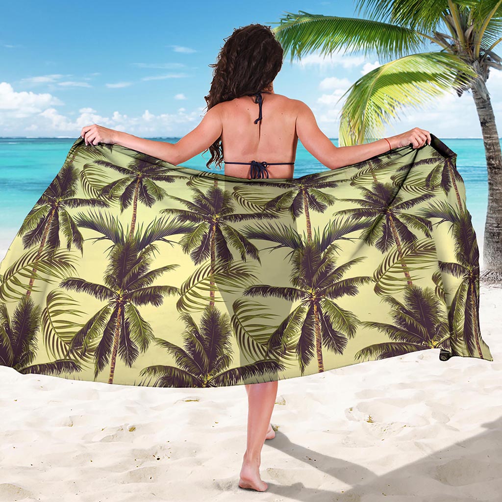 Vintage Palm Tree Pattern Print Beach Sarong Wrap