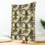 Vintage Palm Tree Pattern Print Blanket