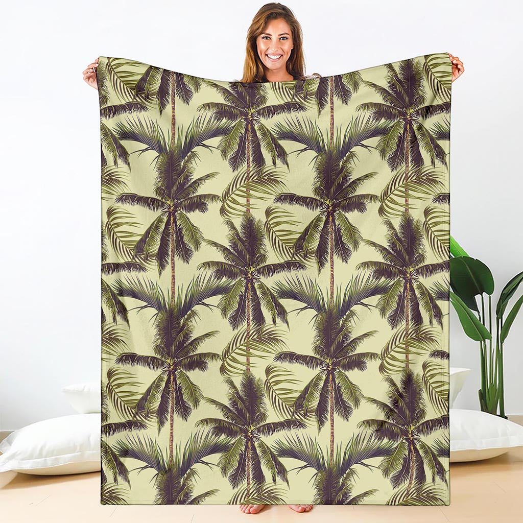 Vintage Palm Tree Pattern Print Blanket