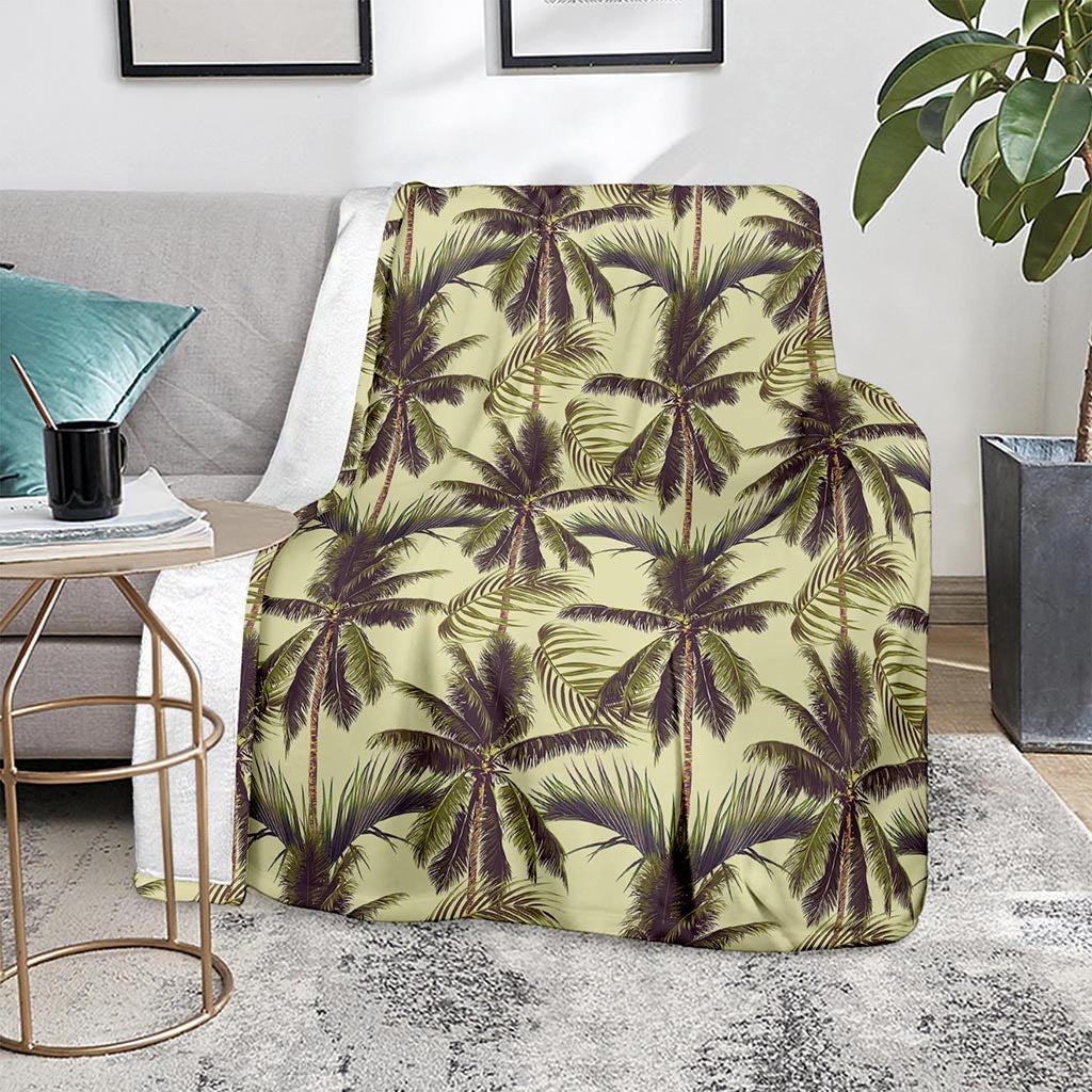 Vintage Palm Tree Pattern Print Blanket