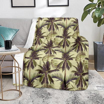 Vintage Palm Tree Pattern Print Blanket