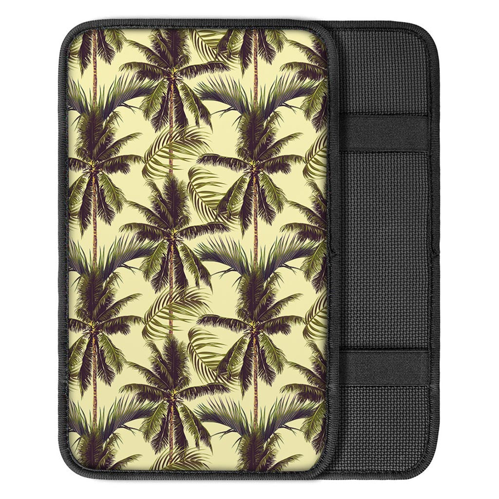 Vintage Palm Tree Pattern Print Car Center Console Cover