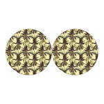 Vintage Palm Tree Pattern Print Car Coasters