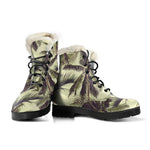 Vintage Palm Tree Pattern Print Comfy Boots GearFrost