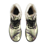 Vintage Palm Tree Pattern Print Comfy Boots GearFrost