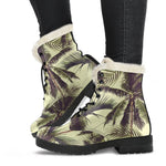 Vintage Palm Tree Pattern Print Comfy Boots GearFrost