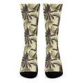 Vintage Palm Tree Pattern Print Crew Socks