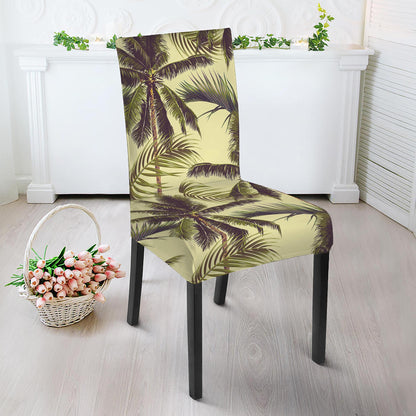 Vintage Palm Tree Pattern Print Dining Chair Slipcover