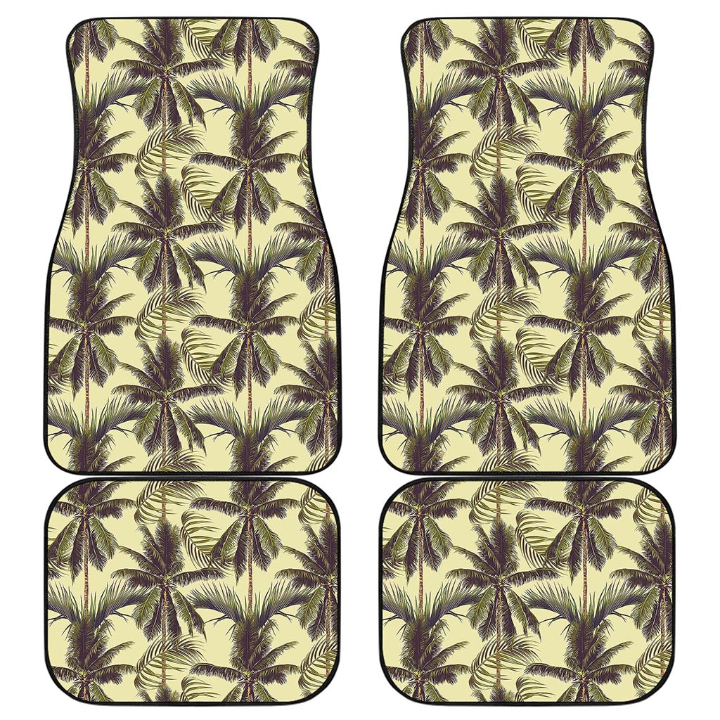 Vintage Palm Tree Pattern Print Front and Back Car Floor Mats