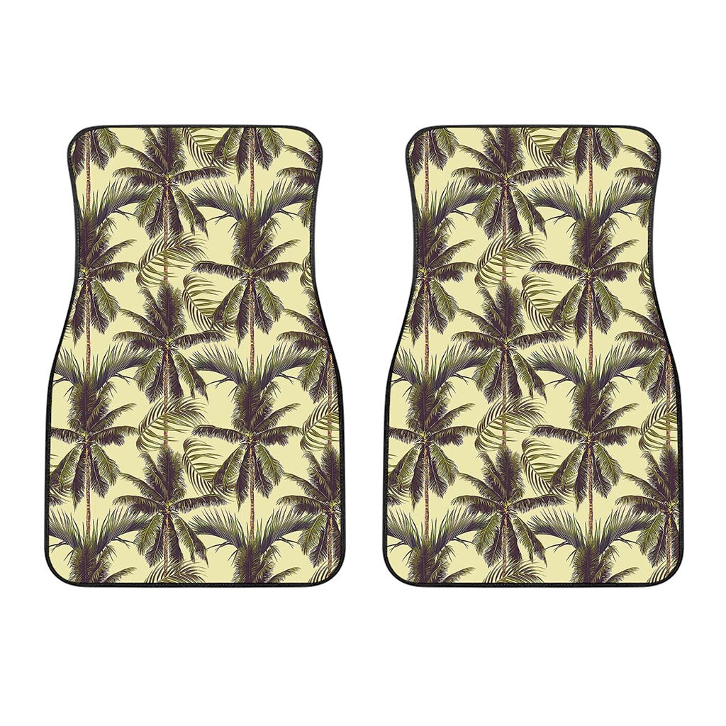 Vintage Palm Tree Pattern Print Front Car Floor Mats