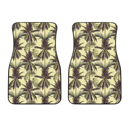 Vintage Palm Tree Pattern Print Front Car Floor Mats
