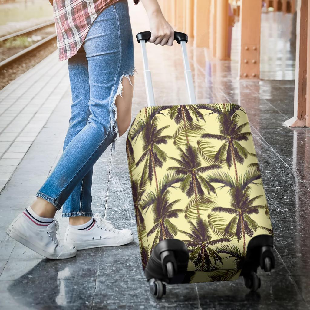 Vintage Palm Tree Pattern Print Luggage Cover GearFrost