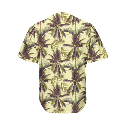 Vintage Palm Tree Pattern Print Men's Baseball Jersey