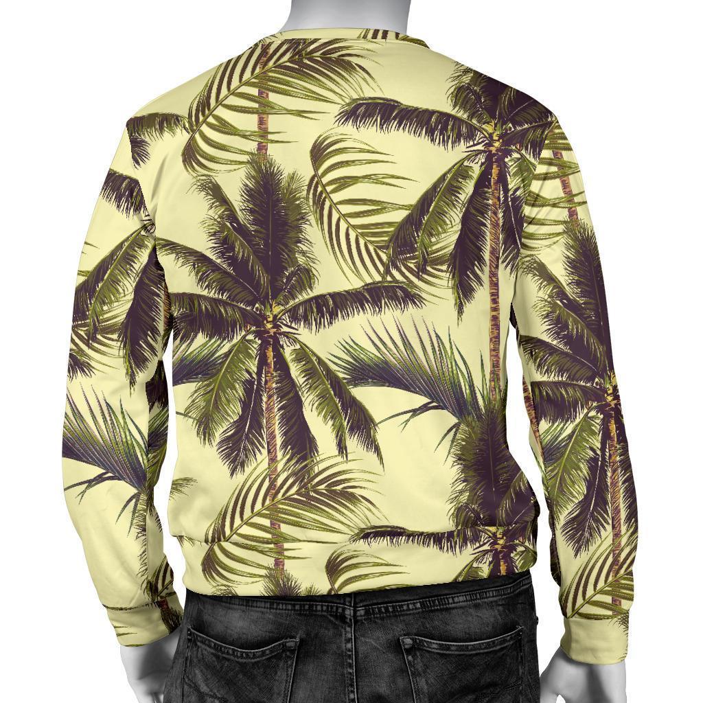 Vintage Palm Tree Pattern Print Men's Crewneck Sweatshirt GearFrost