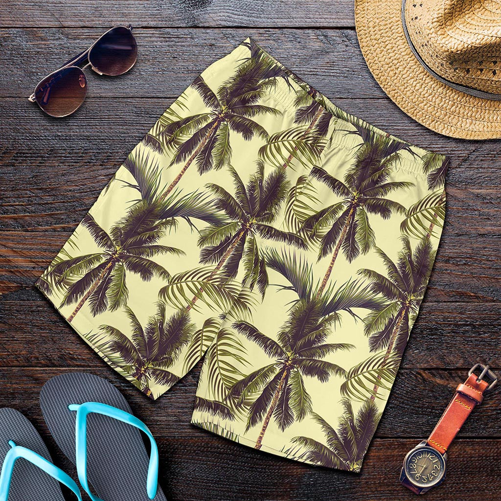 Vintage Palm Tree Pattern Print Men's Shorts