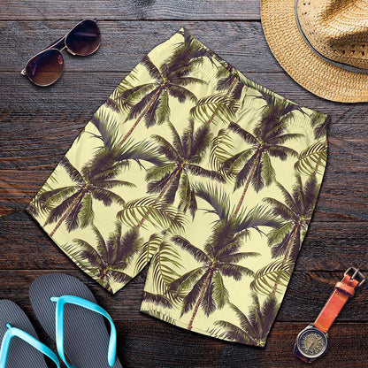 Vintage Palm Tree Pattern Print Men's Shorts
