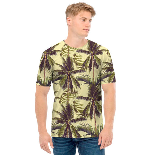 Vintage Palm Tree Pattern Print Men's T-Shirt