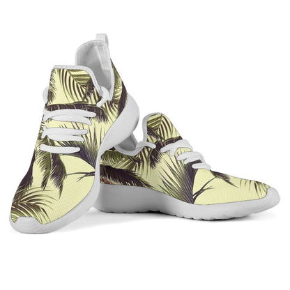 Vintage Palm Tree Pattern Print Mesh Knit Shoes GearFrost