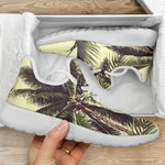 Vintage Palm Tree Pattern Print Mesh Knit Shoes GearFrost
