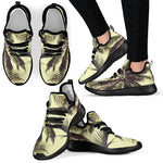 Vintage Palm Tree Pattern Print Mesh Knit Shoes GearFrost