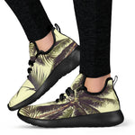 Vintage Palm Tree Pattern Print Mesh Knit Shoes GearFrost