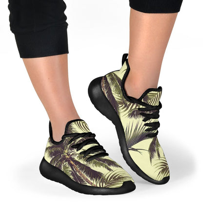 Vintage Palm Tree Pattern Print Mesh Knit Shoes GearFrost