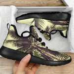Vintage Palm Tree Pattern Print Mesh Knit Shoes GearFrost