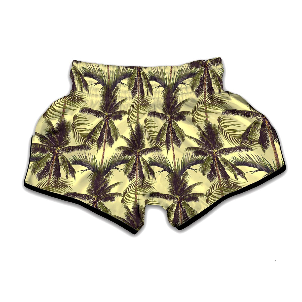 Vintage Palm Tree Pattern Print Muay Thai Boxing Shorts