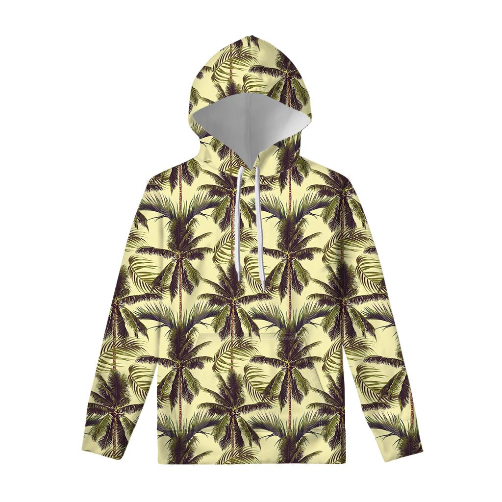 Vintage Palm Tree Pattern Print Pullover Hoodie