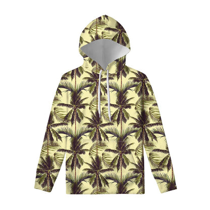 Vintage Palm Tree Pattern Print Pullover Hoodie