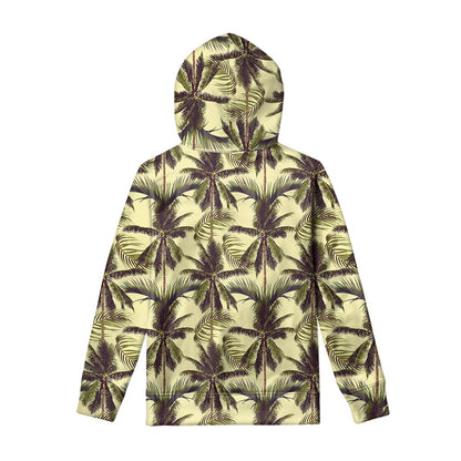Vintage Palm Tree Pattern Print Pullover Hoodie