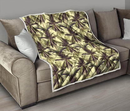 Vintage Palm Tree Pattern Print Quilt