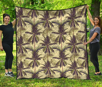 Vintage Palm Tree Pattern Print Quilt