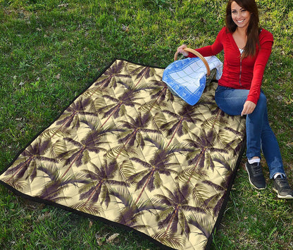 Vintage Palm Tree Pattern Print Quilt