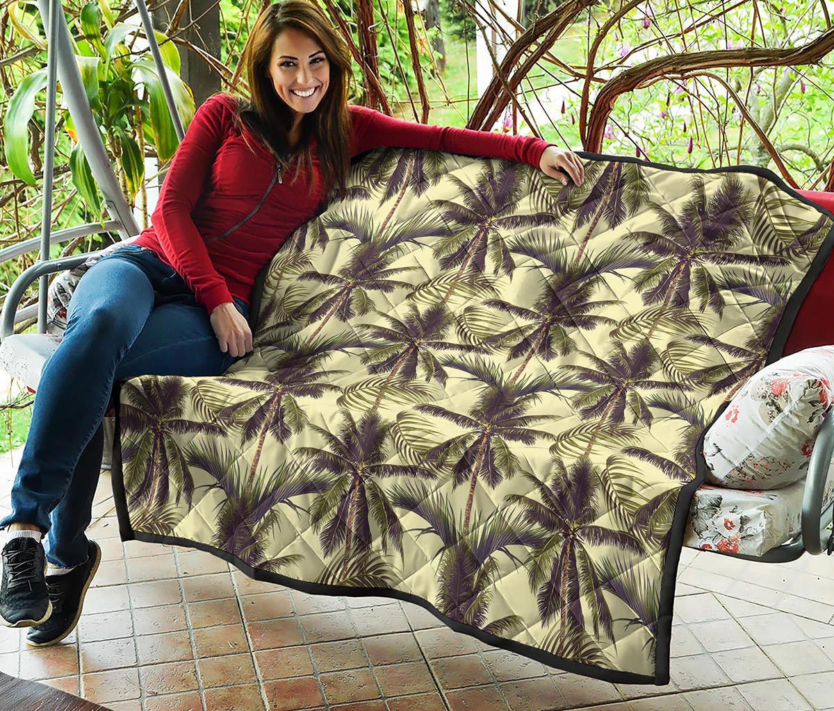 Vintage Palm Tree Pattern Print Quilt