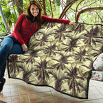 Vintage Palm Tree Pattern Print Quilt