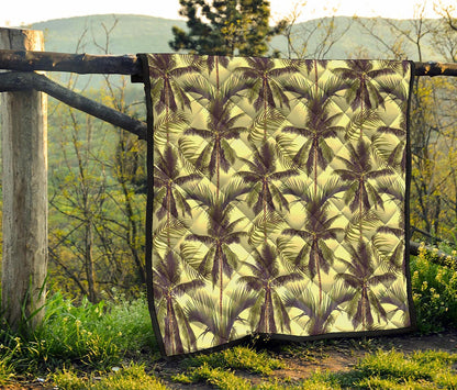 Vintage Palm Tree Pattern Print Quilt