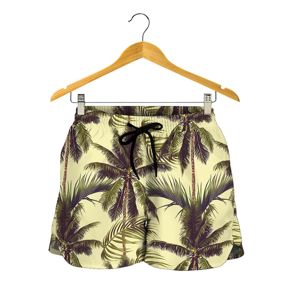 Vintage Palm Tree Pattern Print Women's Shorts