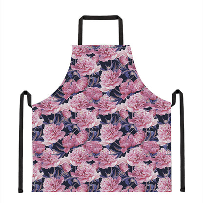Vintage Pink Peony Floral Print Apron