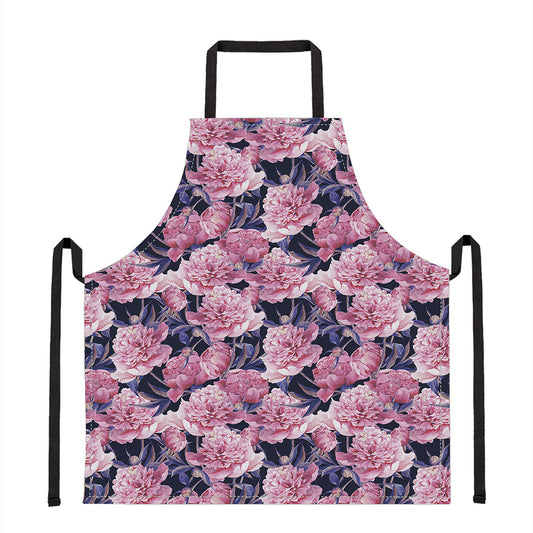 Vintage Pink Peony Floral Print Apron