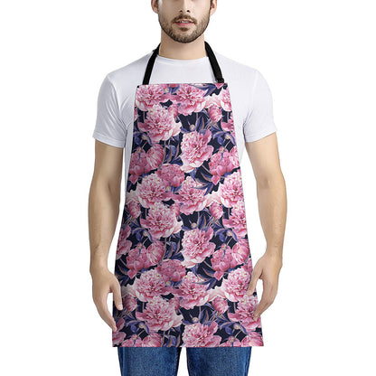 Vintage Pink Peony Floral Print Apron
