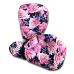 Vintage Pink Peony Floral Print Boxing Gloves