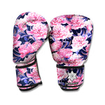 Vintage Pink Peony Floral Print Boxing Gloves