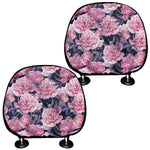 Vintage Pink Peony Floral Print Car Headrest Covers