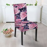 Vintage Pink Peony Floral Print Dining Chair Slipcover