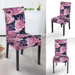 Vintage Pink Peony Floral Print Dining Chair Slipcover