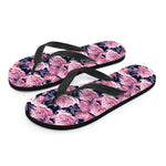 Vintage Pink Peony Floral Print Flip Flops