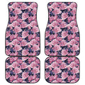 Vintage Pink Peony Floral Print Front and Back Car Floor Mats